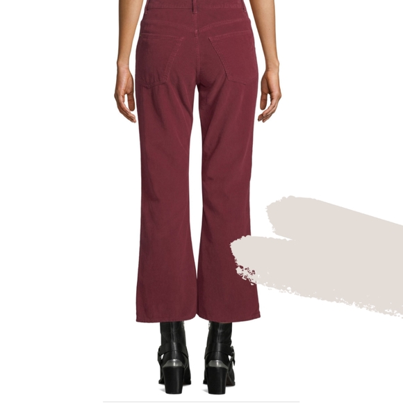 The GREAT Western Crop Burgindy Wide-leg Corduroys - Picture 4 of 13